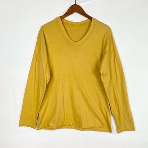 Gaia Conceptions Simplicity Shirt in Mustard Size XL A Line Long Sleeve Cotton